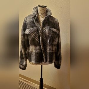 Thread & Supply Black and Gray Teddy Jacket